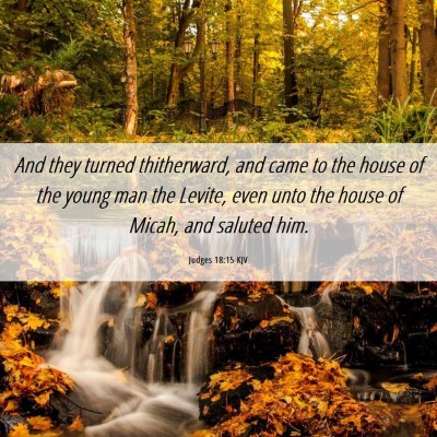 Picture 06 - Judges 18:15 KJV - And they turned thitherward, and came to the - Bible Verse Picture