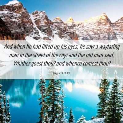 Picture 06 - Judges 19:17 KJV - And when he had lifted up his eyes, he saw a - Bible Verse Picture