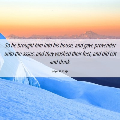 Picture 06 - Judges 19:21 KJV - So he brought him into his house, and gave - Bible Verse Picture