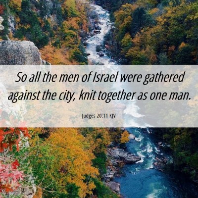 Picture 06 - Judges 20:11 KJV - So all the men of Israel were gathered against - Bible Verse Picture