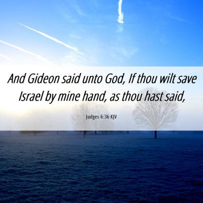 Picture 06 - Judges 6:36 KJV - And Gideon said unto God, If thou wilt save - Bible Verse Picture