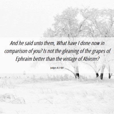 Picture 06 - Judges 8:2 KJV - And he said unto them, What have I done now in - Bible Verse Picture