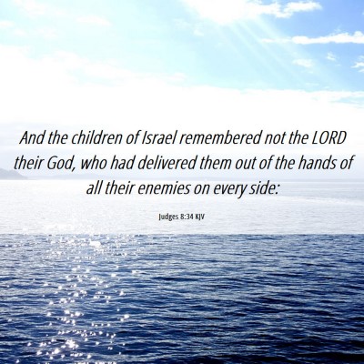 Picture 06 - Judges 8:34 KJV - And the children of Israel remembered not the - Bible Verse Picture