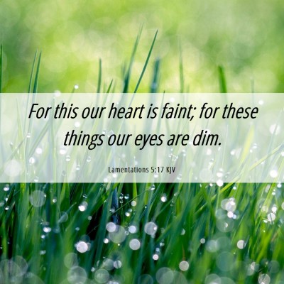 Picture 06 - Lamentations 5:17 KJV - For this our heart is faint; for these things our - Bible Verse Picture