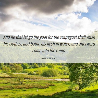 Picture 06 - Leviticus 16:26 KJV - And he that let go the goat for the scapegoat - Bible Verse Picture