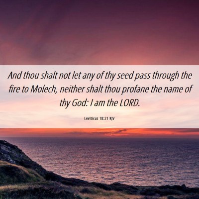 Picture 06 - Leviticus 18:21 KJV - And thou shalt not let any of thy seed pass - Bible Verse Picture