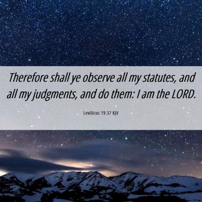 Picture 06 - Leviticus 19:37 KJV - Therefore shall ye observe all my statutes, and - Bible Verse Picture
