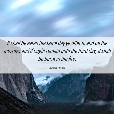 Picture 06 - Leviticus 19:6 KJV - It shall be eaten the same day ye offer it, and - Bible Verse Picture
