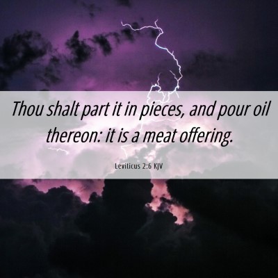Picture 06 - Leviticus 2:6 KJV - Thou shalt part it in pieces, and pour oil - Bible Verse Picture