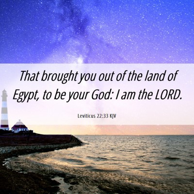 Picture 06 - Leviticus 22:33 KJV - That brought you out of the land of Egypt, to be - Bible Verse Picture