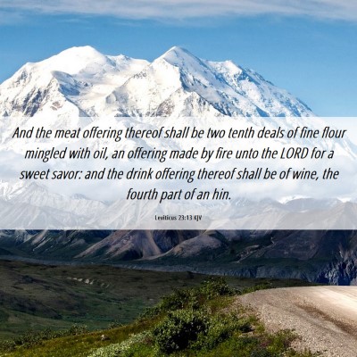Picture 06 - Leviticus 23:13 KJV - And the meat offering thereof shall be two tenth - Bible Verse Picture