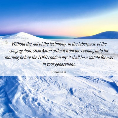 Picture 06 - Leviticus 24:3 KJV - Without the vail of the testimony, in the - Bible Verse Picture