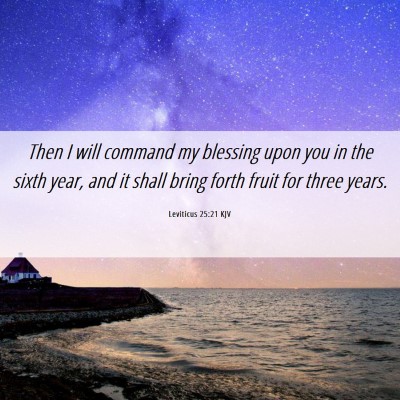 Picture 06 - Leviticus 25:21 KJV - Then I will command my blessing upon you in the - Bible Verse Picture