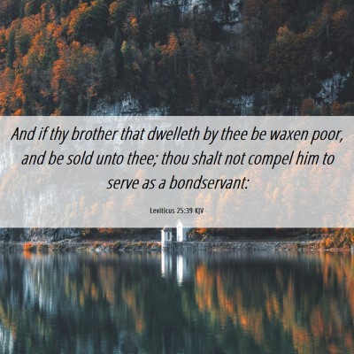 Picture 06 - Leviticus 25:39 KJV - And if thy brother that dwelleth by thee be waxen - Bible Verse Picture