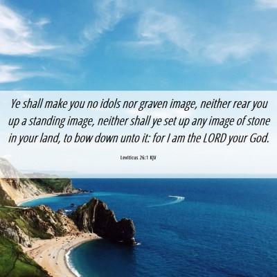 Picture 06 - Leviticus 26:1 KJV - Ye shall make you no idols nor graven image, - Bible Verse Picture