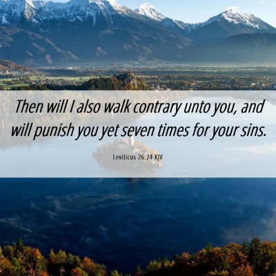 Picture 06 - Leviticus 26:24 KJV - Then will I also walk contrary unto you, and will - Bible Verse Picture