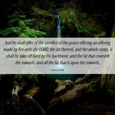 Picture 06 - Leviticus 3:9 KJV - And he shall offer of the sacrifice of the peace - Bible Verse Picture
