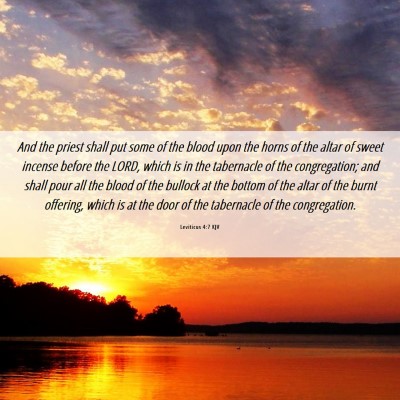 Picture 06 - Leviticus 4:7 KJV - And the priest shall put some of the blood upon - Bible Verse Picture