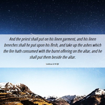 Picture 06 - Leviticus 6:10 KJV - And the priest shall put on his linen garment, - Bible Verse Picture