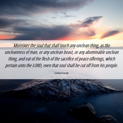 Picture 06 - Leviticus 7:21 KJV - Moreover the soul that shall touch any unclean - Bible Verse Picture