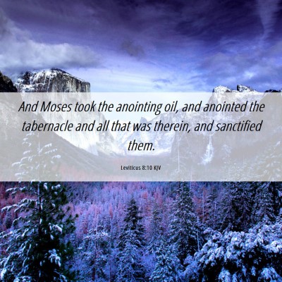 Picture 06 - Leviticus 8:10 KJV - And Moses took the anointing oil, and anointed - Bible Verse Picture