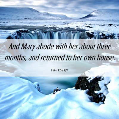 Picture 06 - Luke 1:56 KJV - And Mary abode with her about three months, and - Bible Verse Picture