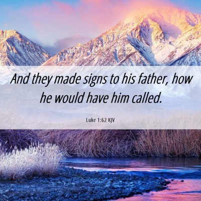 Picture 06 - Luke 1:62 KJV - And they made signs to his father, how he would - Bible Verse Picture