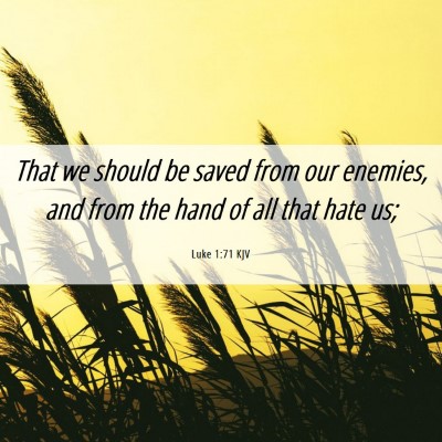 Picture 06 - Luke 1:71 KJV - That we should be saved from our enemies, and - Bible Verse Picture