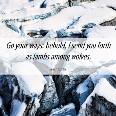 Picture 06 - Luke 10:3 KJV - Go your ways: behold, I send you forth as lambs - Bible Verse Picture