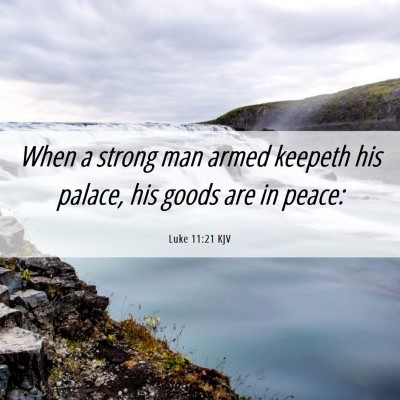 Picture 06 - Luke 11:21 KJV - When a strong man armed keepeth his palace, his - Bible Verse Picture