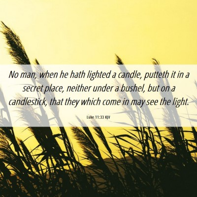 Picture 06 - Luke 11:33 KJV - No man, when he hath lighted a candle, putteth it - Bible Verse Picture