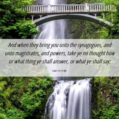 Picture 06 - Luke 12:11 KJV - And when they bring you unto the synagogues, and - Bible Verse Picture