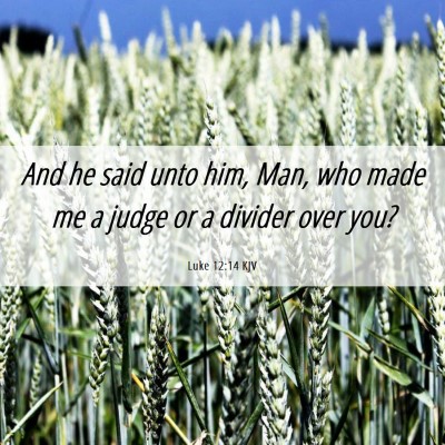 Picture 06 - Luke 12:14 KJV - And he said unto him, Man, who made me a judge or - Bible Verse Picture