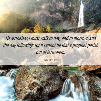 Picture 06 - Luke 13:33 KJV - Nevertheless I must walk to day, and to morrow, - Bible Verse Picture
