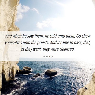Picture 06 - Luke 17:14 KJV - And when he saw them, he said unto them, Go shew - Bible Verse Picture