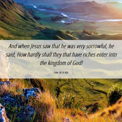 Picture 06 - Luke 18:24 KJV - And when Jesus saw that he was very sorrowful, he - Bible Verse Picture