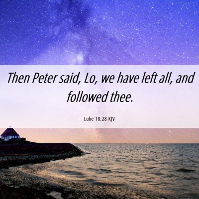 Picture 06 - Luke 18:28 KJV - Then Peter said, Lo, we have left all, and - Bible Verse Picture