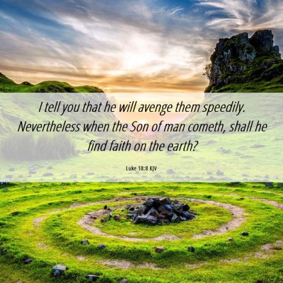 Picture 06 - Luke 18:8 KJV - I tell you that he will avenge them speedily. - Bible Verse Picture