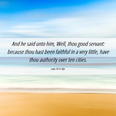 Picture 06 - Luke 19:17 KJV - And he said unto him, Well, thou good servant: - Bible Verse Picture