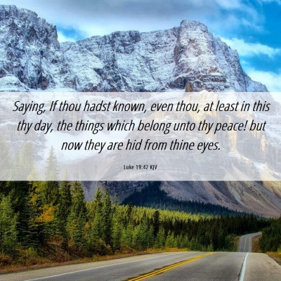 Picture 06 - Luke 19:42 KJV - Saying, If thou hadst known, even thou, at least - Bible Verse Picture