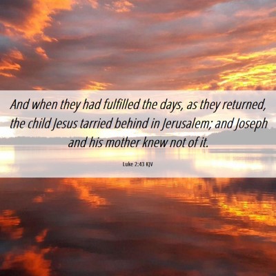 Picture 06 - Luke 2:43 KJV - And when they had fulfilled the days, as they - Bible Verse Picture
