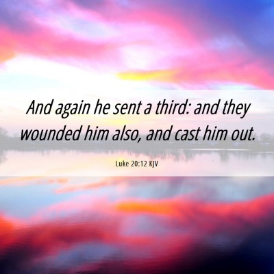 Picture 06 - Luke 20:12 KJV - And again he sent a third: and they wounded him - Bible Verse Picture