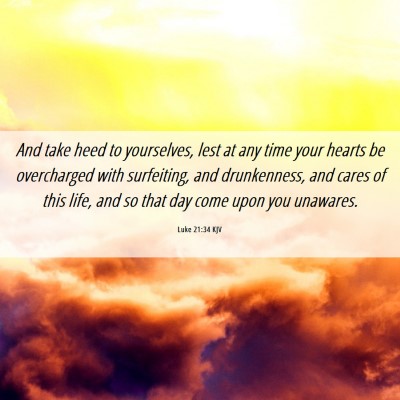 Picture 06 - Luke 21:34 KJV - And take heed to yourselves, lest at any time - Bible Verse Picture