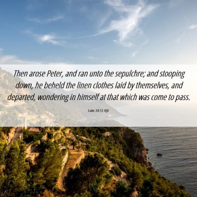Picture 06 - Luke 24:12 KJV - Then arose Peter, and ran unto the sepulchre; and - Bible Verse Picture