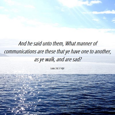 Picture 06 - Luke 24:17 KJV - And he said unto them, What manner of - Bible Verse Picture