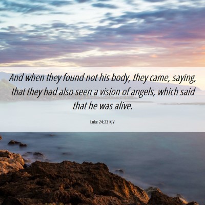 Picture 06 - Luke 24:23 KJV - And when they found not his body, they came, - Bible Verse Picture