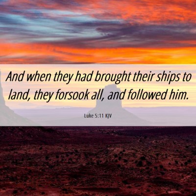 Picture 06 - Luke 5:11 KJV - And when they had brought their ships to land, - Bible Verse Picture