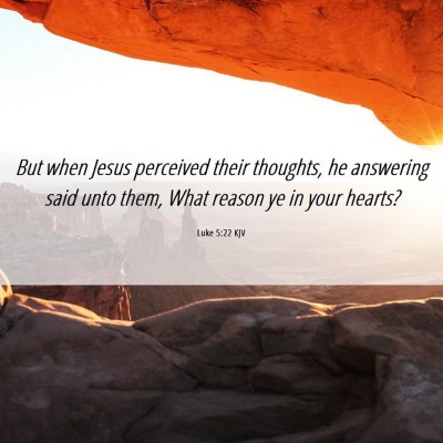 Picture 06 - Luke 5:22 KJV - But when Jesus perceived their thoughts, he - Bible Verse Picture