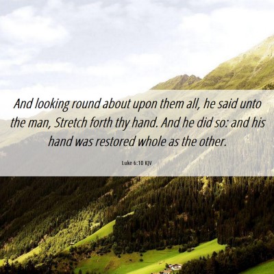 Picture 06 - Luke 6:10 KJV - And looking round about upon them all, he said - Bible Verse Picture