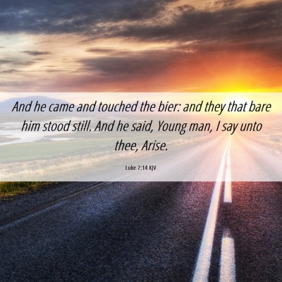 Picture 06 - Luke 7:14 KJV - And he came and touched the bier: and they that - Bible Verse Picture